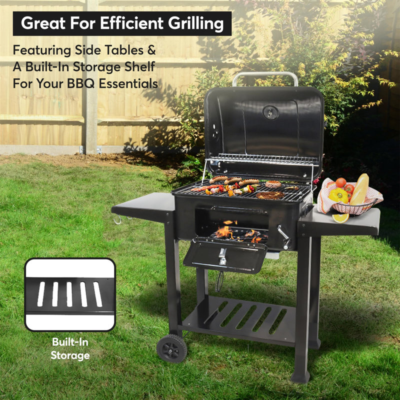 Ebern Designs 121.5cm W Barrel Charcoal Grill