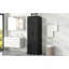 Armoire de rangement avec deux portes pour salle de bain, bureau, tablette réglable, panneau de fibres à densité moyenne, noir