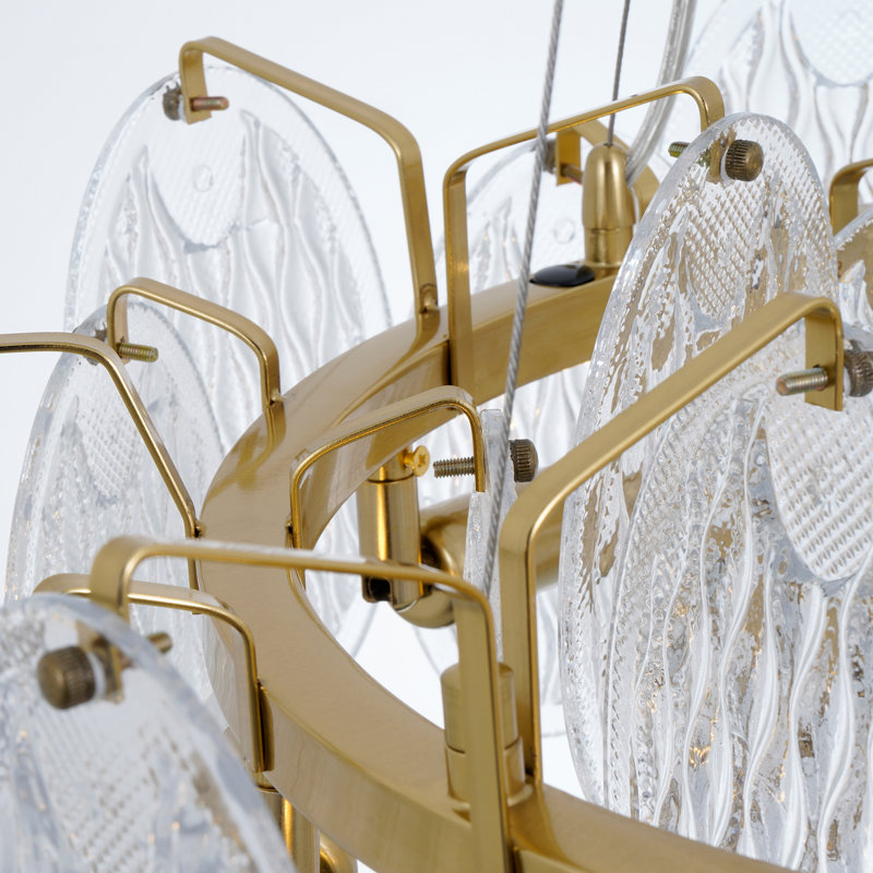Lustre à intensité variable à 3 lumières de luxe moderne avec détails en cristal