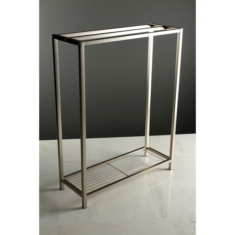 Kingston Brass Edenscape Freestanding 3-Bar Towel Rack, Brushed Nickel