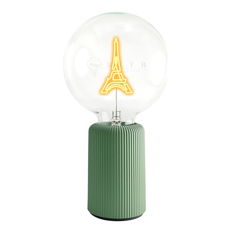 Ampoule EIFFEL Tower Lampe de table ambre avec base PORTABLE Pop Nomad rose, Vert, H 19 po x l 4,92 po x P 13 po