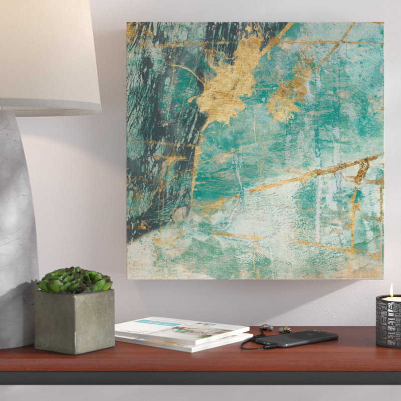 « bleu-dentelle », reproduction d’art sur toile encadrée, H 32 po x l 32 po x P 1,5 po