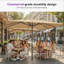 Parasol de terrasse semi-automatique extérieur 2,44 m x 3,35 m / 2,74 m x 3,66 m, parasol de marché en aluminium, parasol de table-166512931-166512932