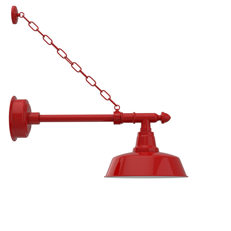 Vandervliet LED Wall Light, 9" H x 12" W x 27" D, Cherry Red