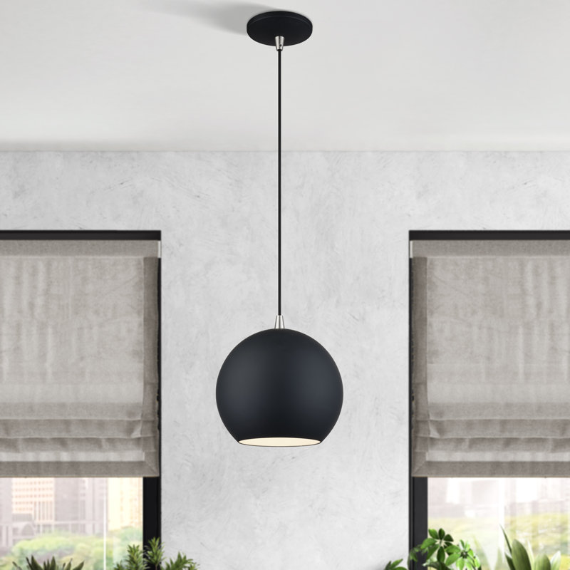 Cavill Led Black Globe Pendant, Matte Black