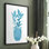 «Watercolor House Plant III», reproduction encadrée - bois massif