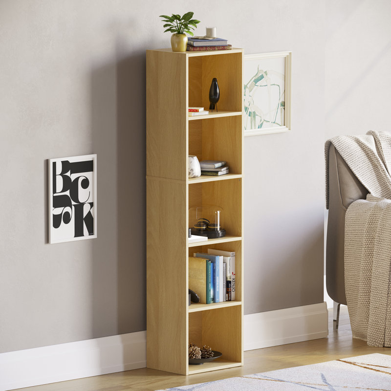 Gerardi 32cm W Standard Bookcase, 132 cm H x 32 cm W, Oak