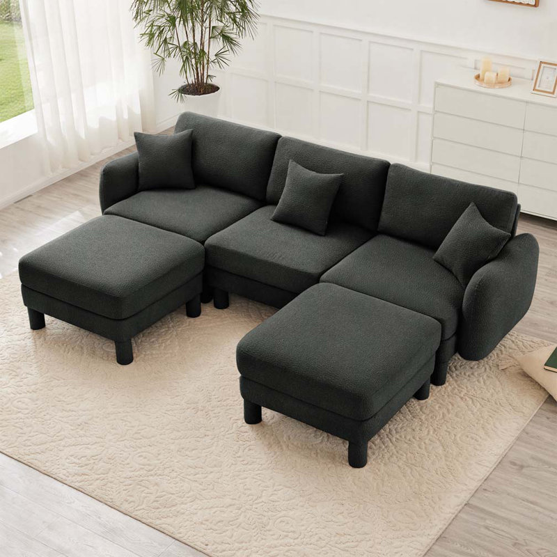 Canapé Boucle, Gris foncé