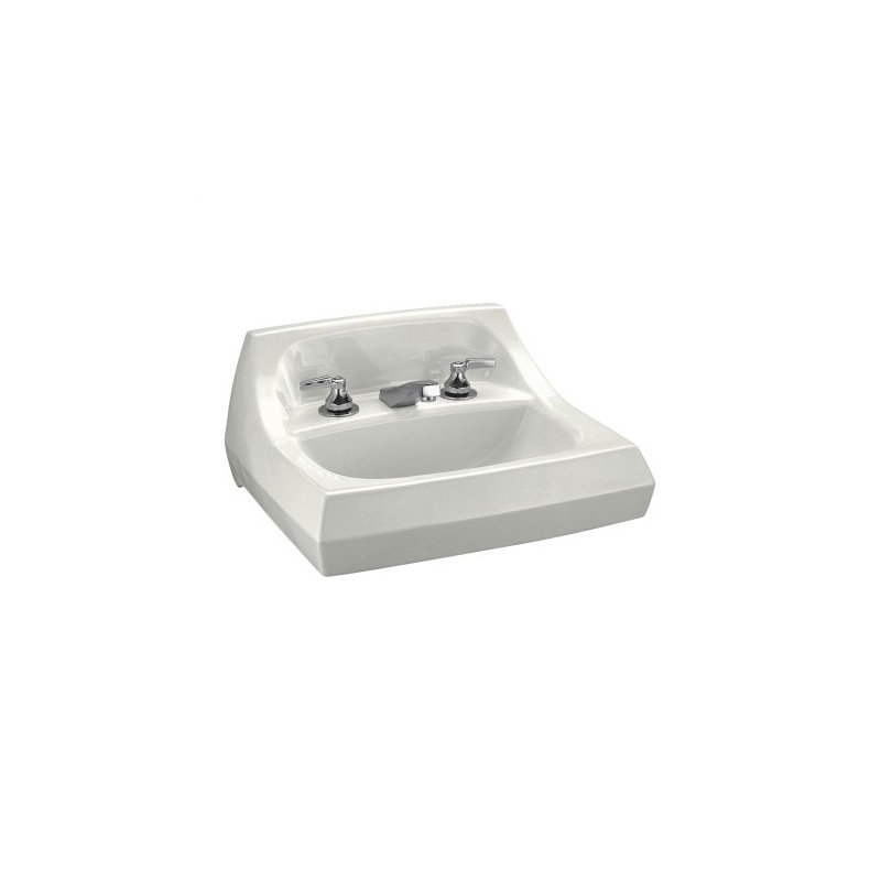 Kingston Vitreous China Rectangular Wall Mount Bathroom Sink with Overflow, 4", White