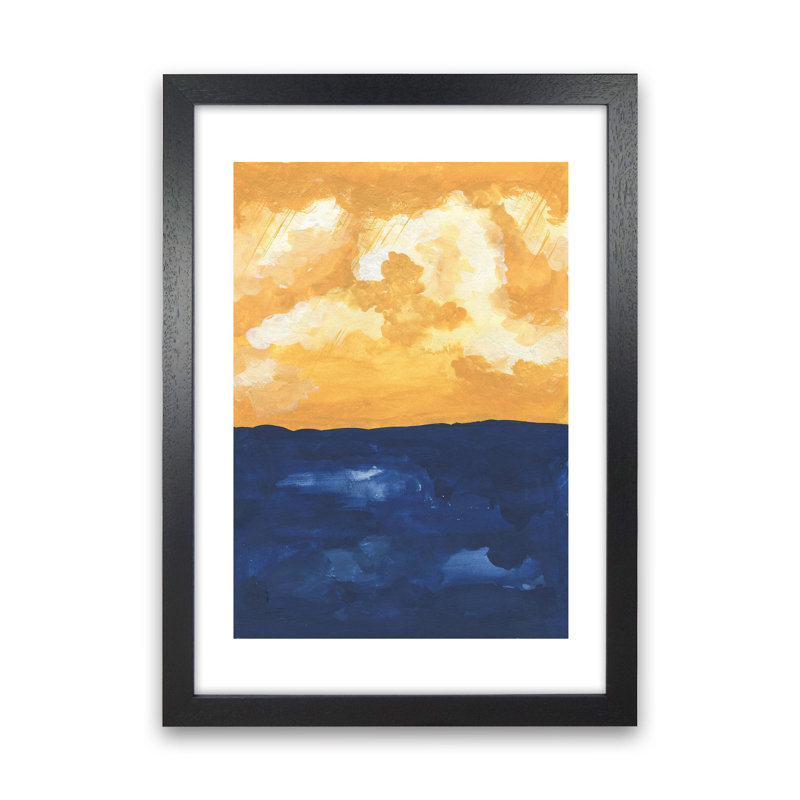 Horizon Abstract Sea by Pixy Paper - Print, Black Framed, 42cm H x 29.7cm W x 3cm D