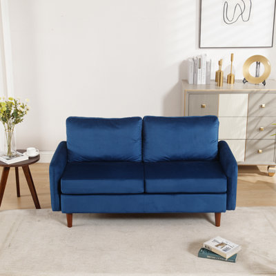 56.69'' Wide Velvet Round Arms Small Apartment Loveseat