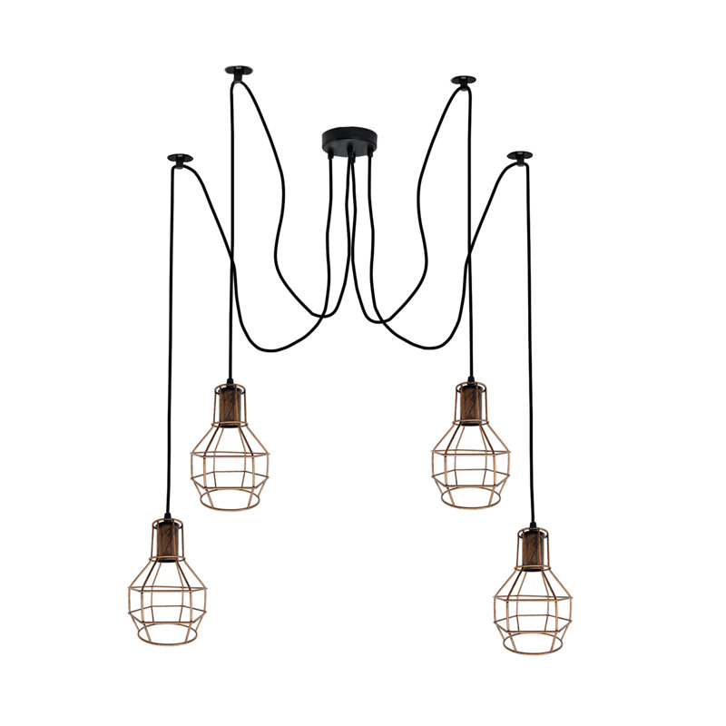 Corrstown 4 - Light Cluster Pendant, Rustic Red
