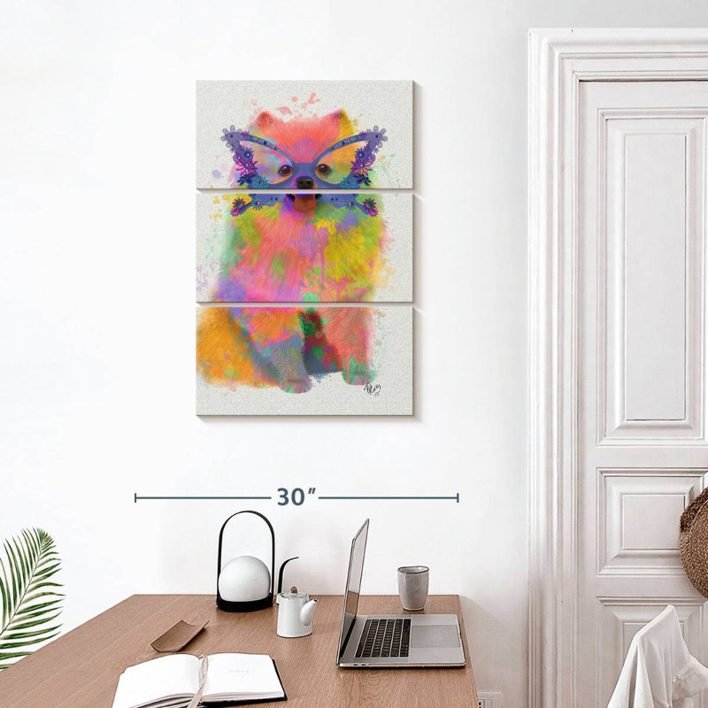 Poméranien Brampt Rainbow Splash, H 32 po x l 20 po