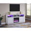 Meuble télé avec foyer à lumière noyer blanc 70 po Ambrose, éclairage DEL, armoires, tablettes-1636272864