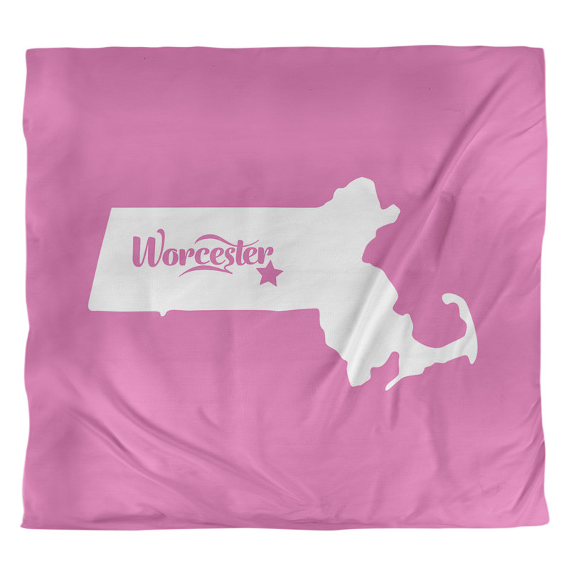 Housse de couette simple Massachusetts, Housse de couette pour grand lit, Rose, Microfibre