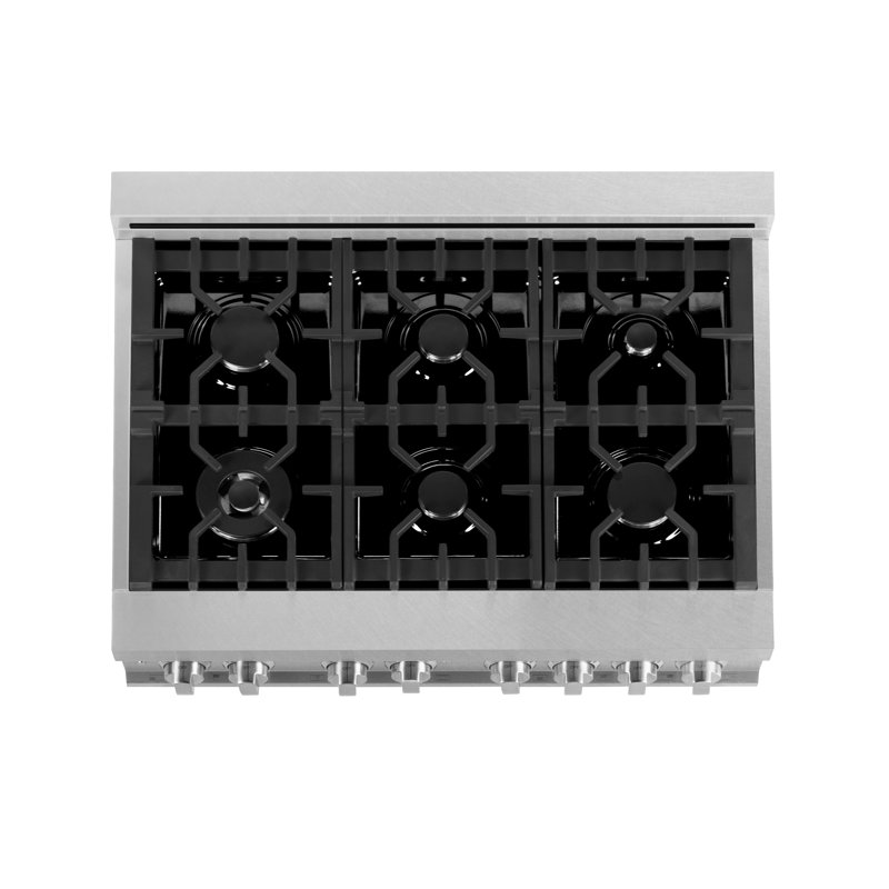 ZLINE 36" Legacy Dual Fuel Range, Red Matte Satin Stainless Steel