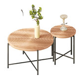2-Piece Coffee And End Table Set – Waterproof MDF With PVC Cover