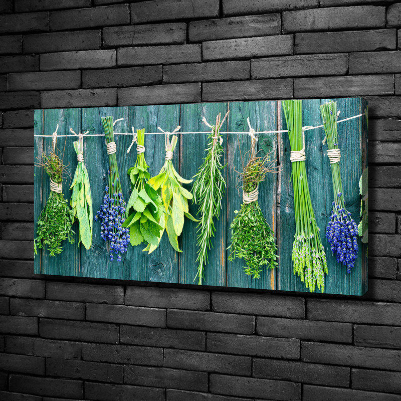 Herbs On A String - No Frame Print on Canvas