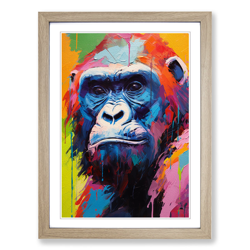 Gorilla Colour Field - Framed Print