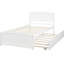 Lit simple avec lit gigogne, blanc - Fabrication en bois élégante pour une charmante plateforme de chambre à coucher classique et fonctionnelle-549915513