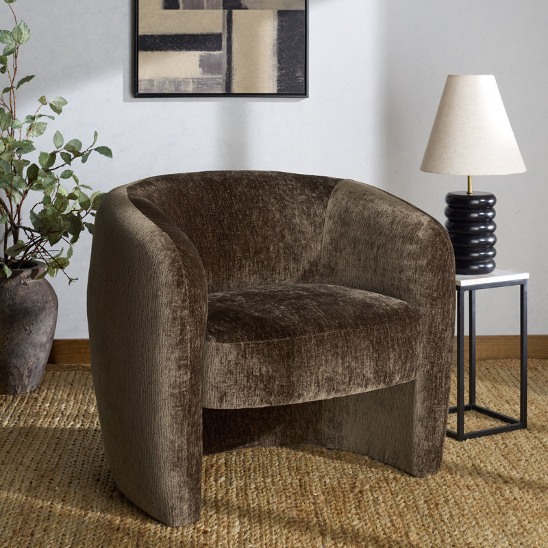Solace Upholstered Armchair, Dark Brown Chenille