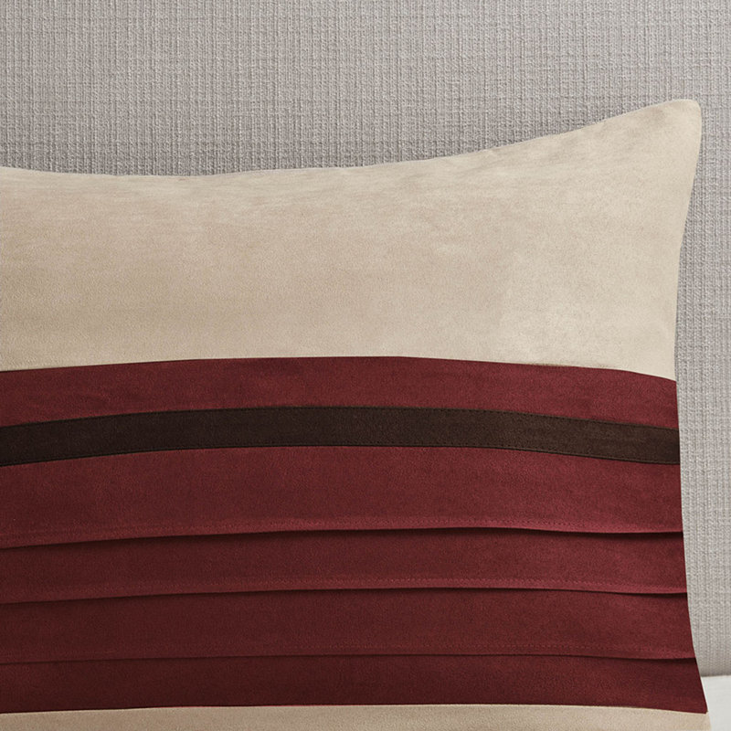 King Red Microfiber 7-Piece Striped Comforter Set