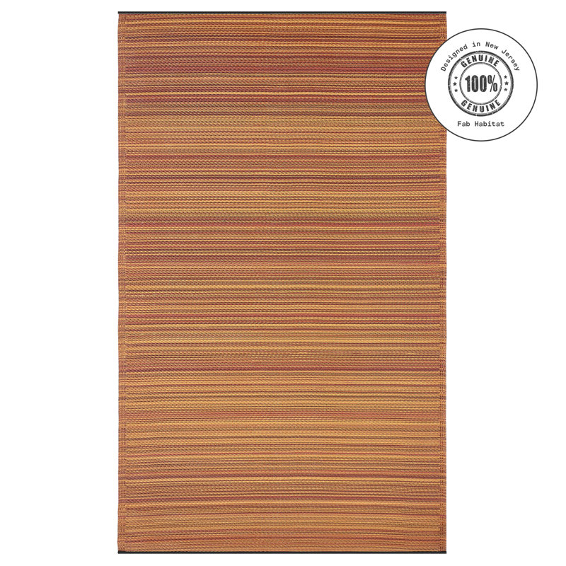 Outdoor Rug Plastic Straw Rug Waterproof Patio Amyree, Rectangle 3' x 5', Cancun - Terracotta