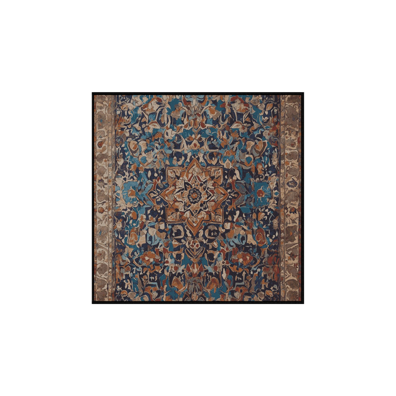 Machine Washable Black Area Rug, Square 3'