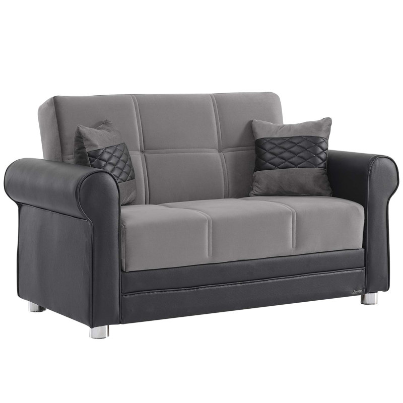 Causeuse convertible avec rangement Primenest Ithara Collection, Noir/gris