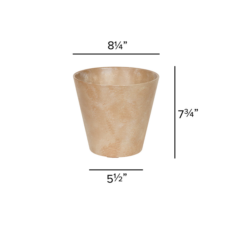 Pot à fleurs en résine Carreras, Taupe, H 7,75 po x l 8,25 po x P 8,25 po