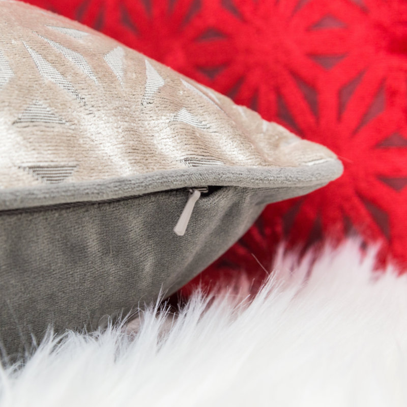  Cut Velvet Throw Pillow Cover & Insert, Gray