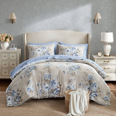 Heather Vintage-Inspired Collection Floral Print 7-Piece Cal King Comforter