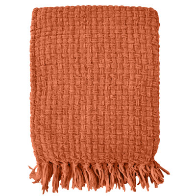 Jeté en chenille façon vannerie
