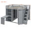 Lit superposé double avec bureau, garde-robe et tablettes, lit mezzanine peu encombrant pour enfants-1074307200