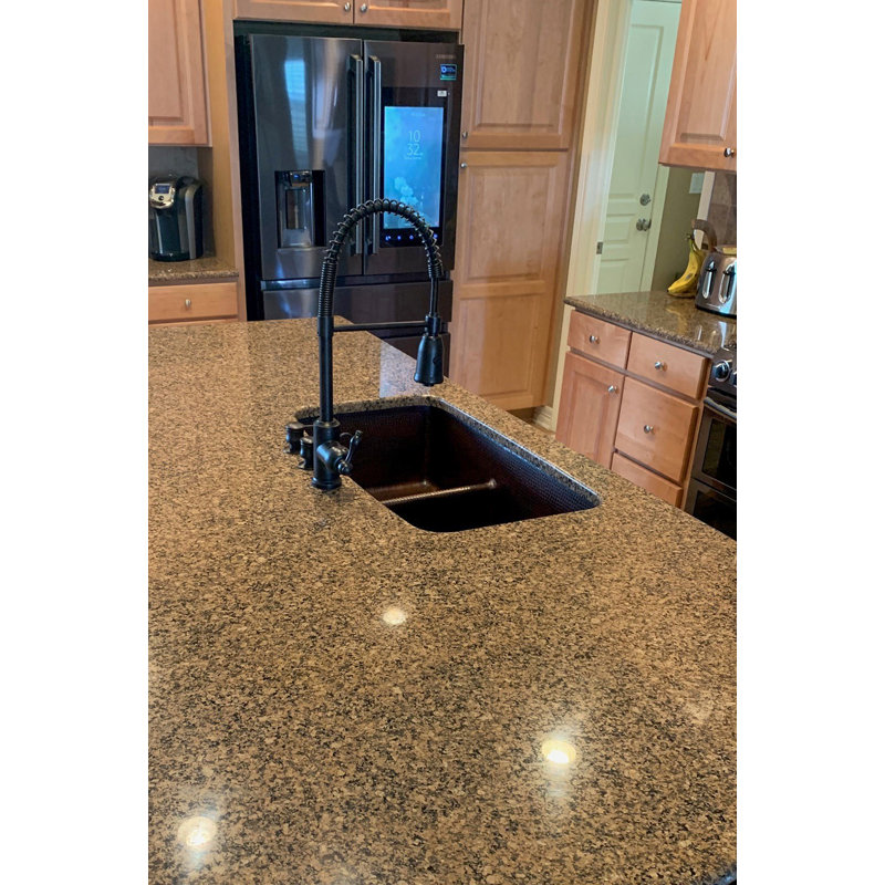 33" Hammered Copper 60/40 Double Basin Kitchen Sink with Short 5" Divider