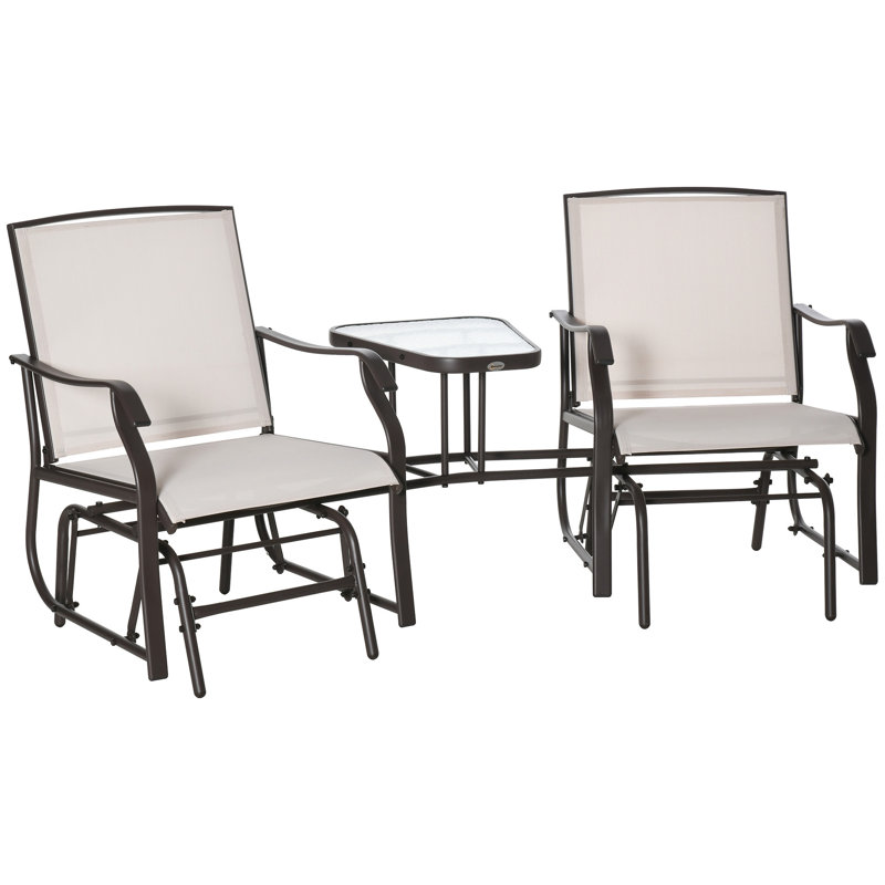 Fauteuils coulissants d'extérieur avec table basse Outsunny