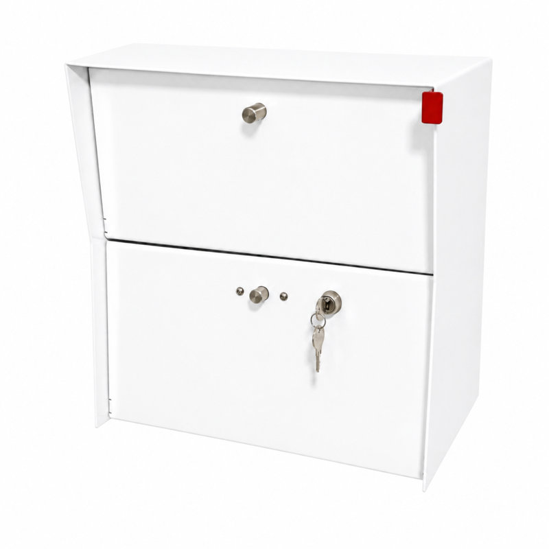 Boîte de dépôt murale verrouillable Qick Ship, Blanc