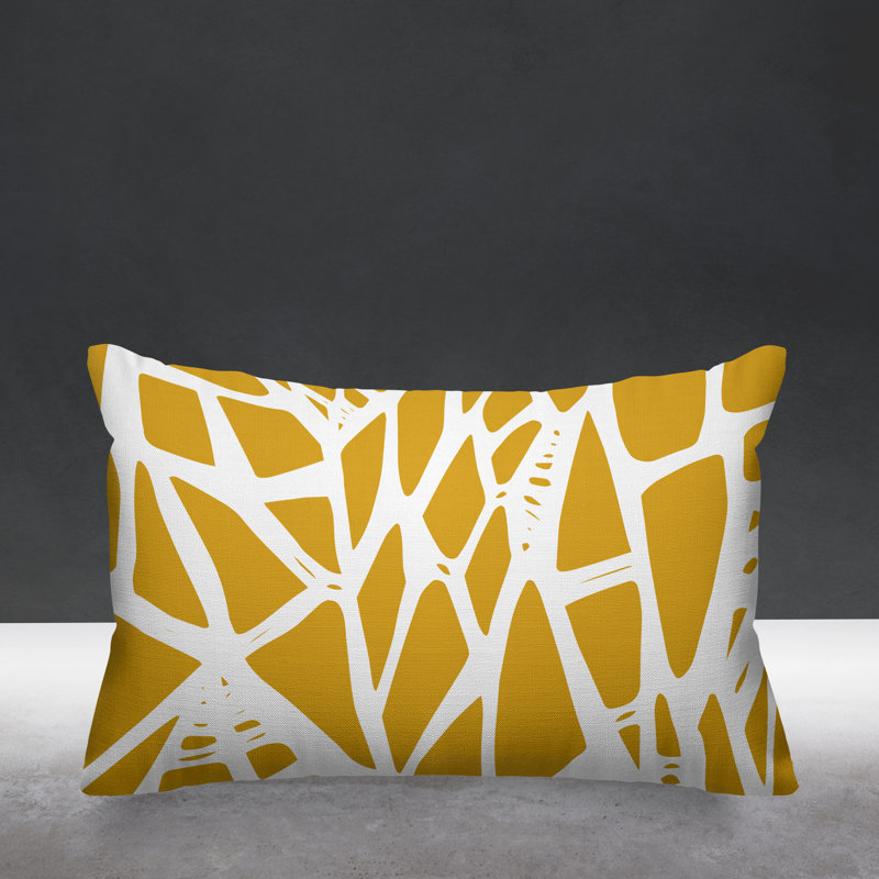 Coussin intérieur / extérieur Rodman Tribal Abstract, Jaune