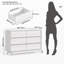 Commode 6 tiroirs avec commode double de 49 po avec rebords arrondis, commode de chambre à coucher, commode