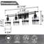 Éclairage pour salle de bain 4 lumières avec abat-jour en verre transparent, luminaire mural noir mat-498944525