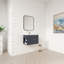 Ensemble de meuble-lavabo mural simple 30 po avec comptoir en céramique bleu marine Aurilla et tablette latérale gauche Aurilla-879200038