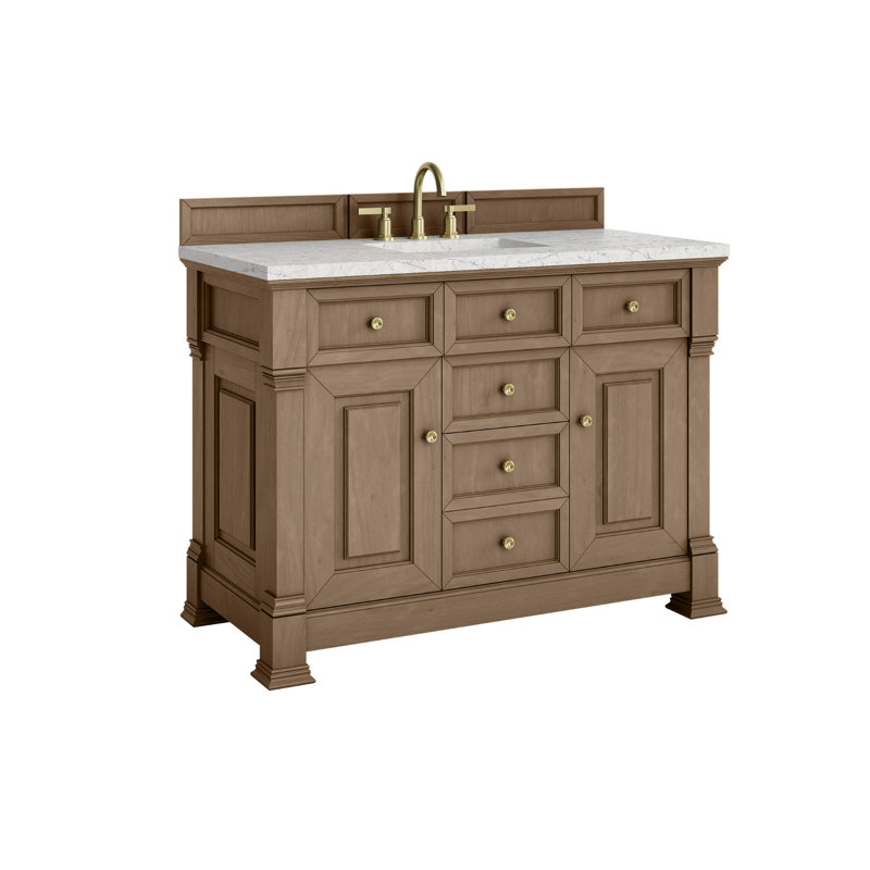 Brookfield 48'' W Single Vanity, Eternal Jasmine Pearl, Pecan, Widespread