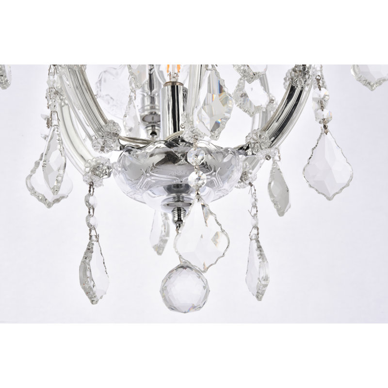 Stockard 4 - Light Glass Chandelier, Chrome / Crystal (Clear) / Royal Cut