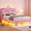 Lit plateforme tapissier en velours avec mobilier de chambre à coucher pour enfants Crown-1314945064-1314945058