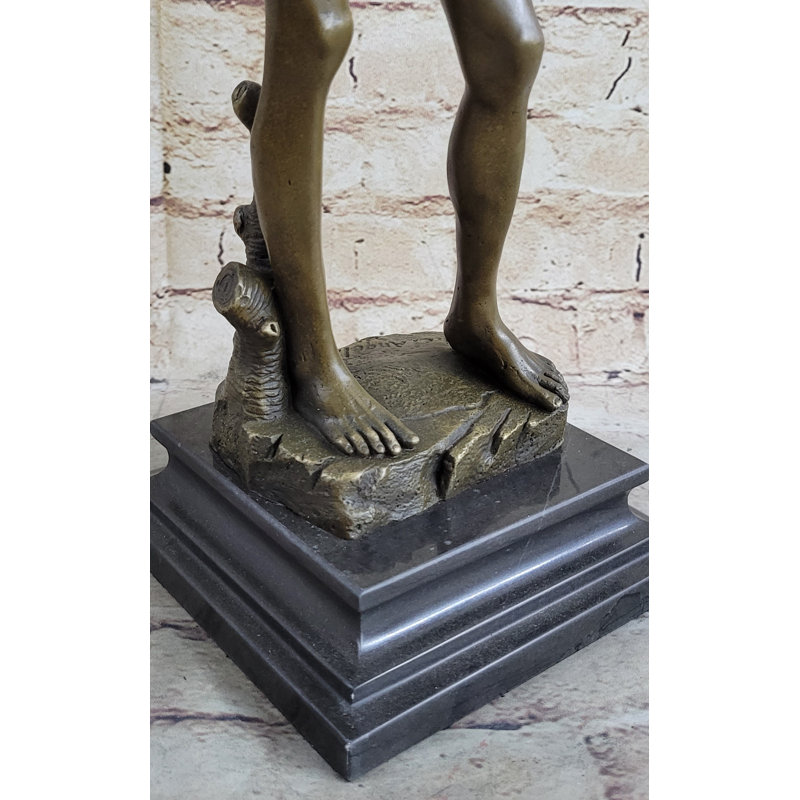 Michelangelo's David Bronze Minature Replica Statue Sculpture Figure 18" X 5"