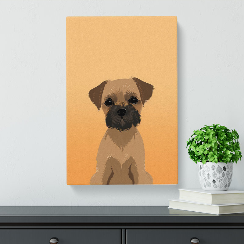 Border Terrier Minimalism - Wrapped Canvas, 76cm H x 50cm W x 3cm D