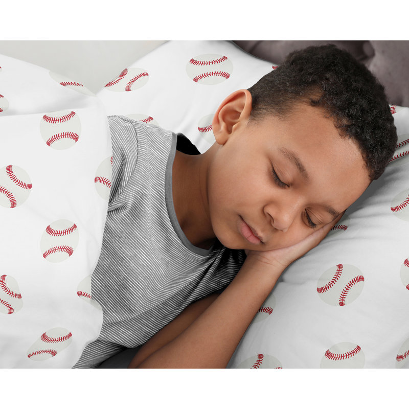 Baseball Patch Reversible Modern & Contemporary Comforter Set, Twin Comforter + 2 Additional Pieces Included