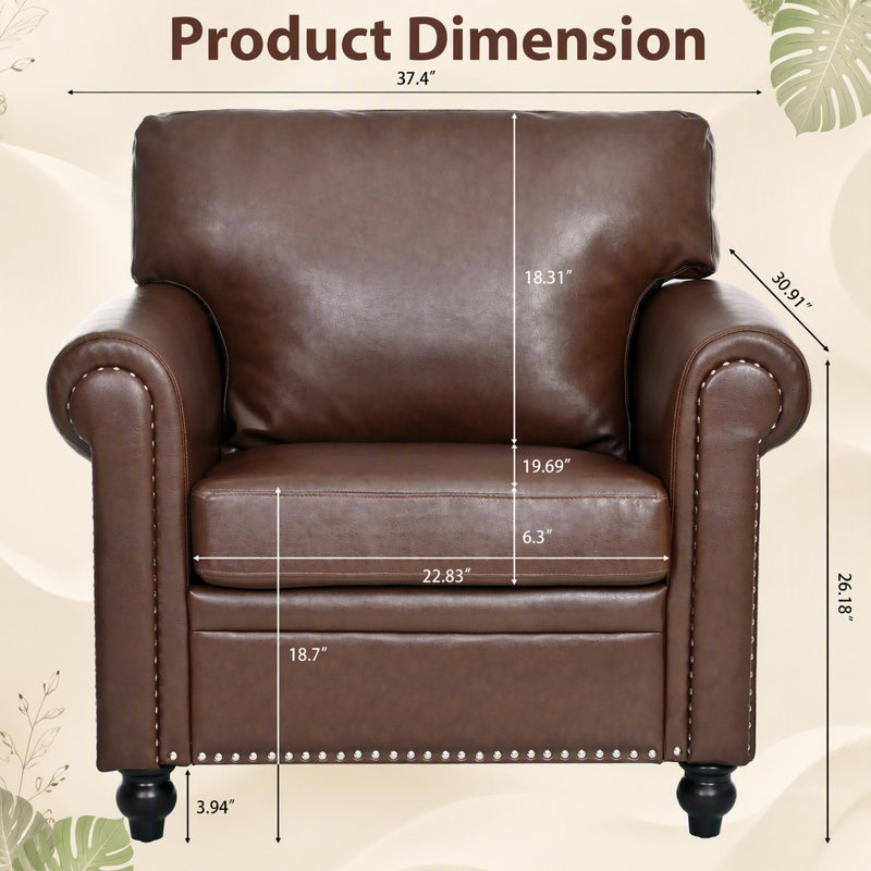 Comfortable 1 Seater Sofa with Sturdy Construction for Relaxation