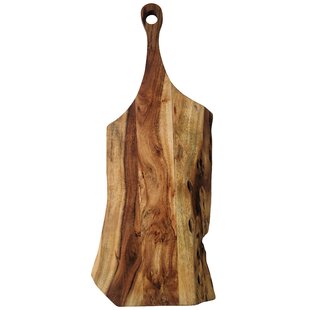 MSI 15 in. L x 1.5 in. Thick Live Edge Round Acacia Round Wooden Cutting Board, Acacia Brown