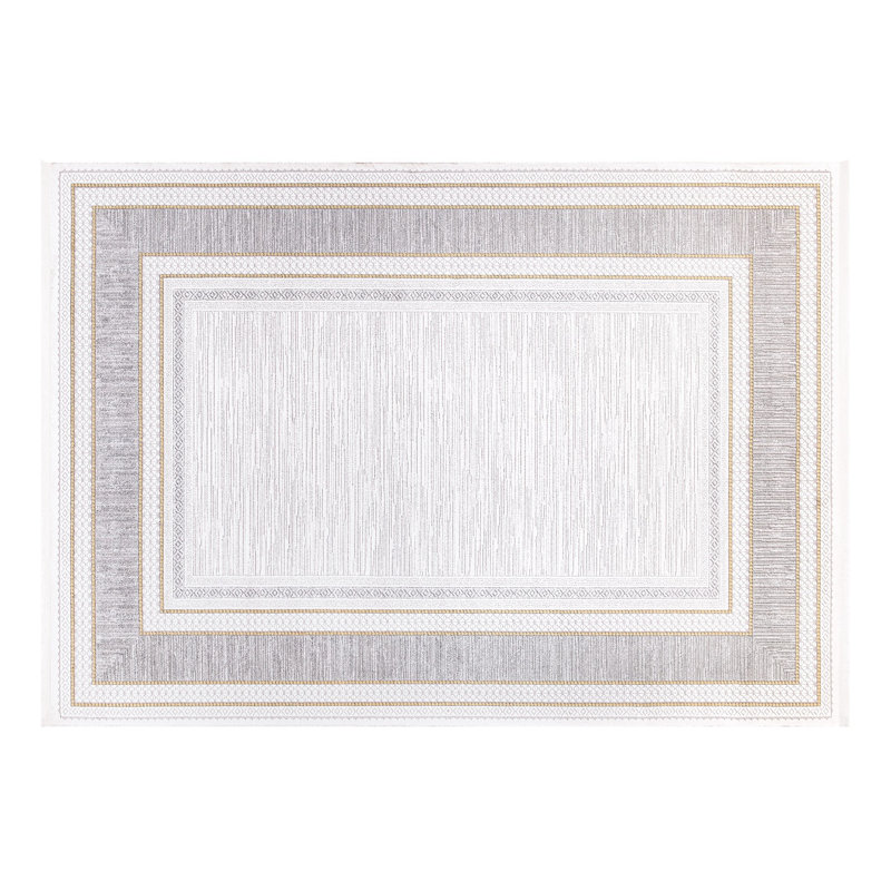 Luxueux tapis gris de 3,3 x 6,6 pi | 100% acrylique, hauteur des poils: 0,4 po | Tissé à la machine avec base en coton / jute durable, 2100 g / m² | Facile à nettoyer, sécuritaire pour enlever les taches, idéal pour le décor du salon et de la chambre à coucher